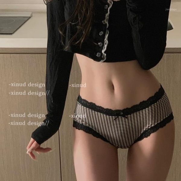 women's panties black plaid underwear mid waist lingerie lace edge breathable cotton bow seamless briefs ruffle tanga, Black;pink
women's panties black plaid underwear mid waist lingerie lace edge breathable cotton bow seamless briefs ruffle tanga, Black;pink