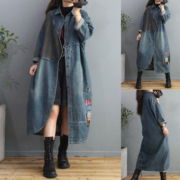 superaen vintage embroidered mid-length denim women's fall 2021 new loose trench coat, Tan;black
superaen vintage embroidered mid-length denim women's fall 2021 new loose trench coat, Tan;black