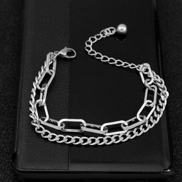 beaded, strands 15+5cm korean double layer chain bracelet for women stainless steel man fashion trendy men jewerly, Black
beaded, strands 15+5cm korean double layer chain bracelet for women stainless steel man fashion trendy men jewerly, Black