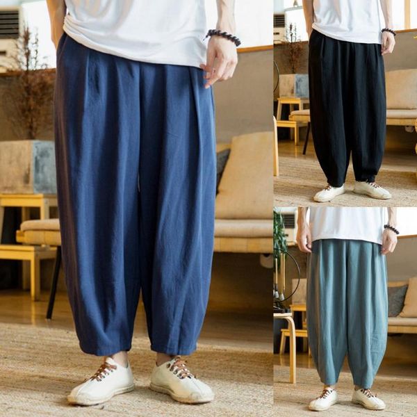 men's pants harem men solid loose casual full-length straight elastic waist pockets male sweatpants for sports, Black
men's pants harem men solid loose casual full-length straight elastic waist pockets male sweatpants for sports, Black