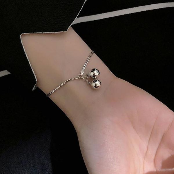 link, chain soft bracelets for women silver color elegant double balls adjust length bracelet girls cute lovely fashion jewellery, Black
link, chain soft bracelets for women silver color elegant double balls adjust length bracelet girls cute lovely fashion jewellery, Black