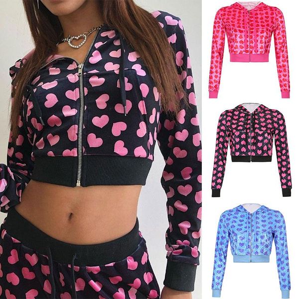 women's hoodies & sweatshirts autumn fashion style women heart print kawaii jackets cropped cute coat zip up, Black
women's hoodies & sweatshirts autumn fashion style women heart print kawaii jackets cropped cute coat zip up, Black