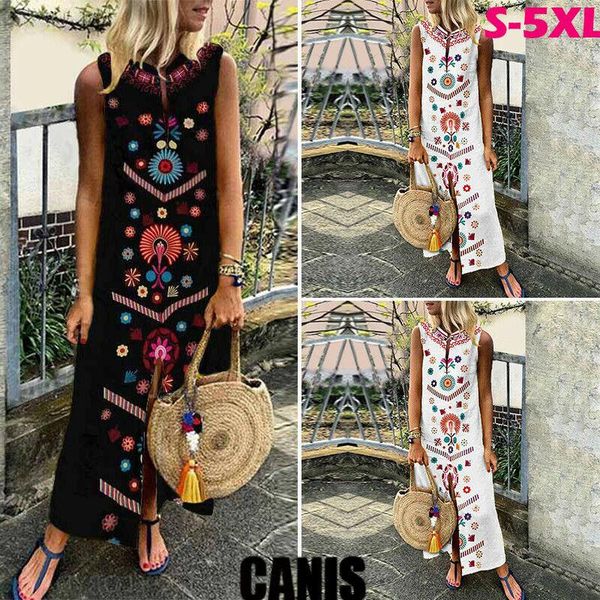 casual dresses spring fashion bohemian women's sleeveless boho print party maxi dress long female, Black;gray
casual dresses spring fashion bohemian women's sleeveless boho print party maxi dress long female, Black;gray