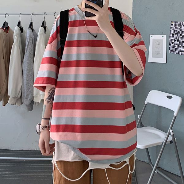 2021 new spring cotton striped t-shirt men's fashion casual o-neck t shirt men streetwear loose hip-hop short-sleeved tshirt mens 3b3k, White;black
2021 new spring cotton striped t-shirt men's fashion casual o-neck t shirt men streetwear loose hip-hop short-sleeved tshirt mens 3b3k, White;black