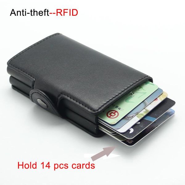 card holders men double aluminum leather credit metal wallet automatic up anti-theft purse business id cardholder, Brown;gray
card holders men double aluminum leather credit metal wallet automatic up anti-theft purse business id cardholder, Brown;gray