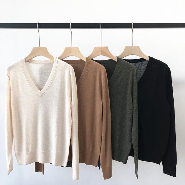 women's sweaters women sweater 2021 early autumn bottoming shirt pullover v-neck long-sleeved loose casual cashmere thin knit, White;black
women's sweaters women sweater 2021 early autumn bottoming shirt pullover v-neck long-sleeved loose casual cashmere thin knit, White;black
