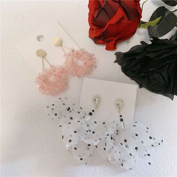 hbp 2021 trend exaggeration big fairy gauze package sequin spot flower earrings fashion personality female, Silver
hbp 2021 trend exaggeration big fairy gauze package sequin spot flower earrings fashion personality female, Silver