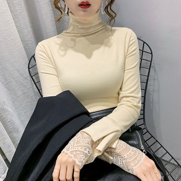 female fashion 2021 autumn/winter high-neck double-neck cashmere face crocheted bottom shirt j679, White
female fashion 2021 autumn/winter high-neck double-neck cashmere face crocheted bottom shirt j679, White