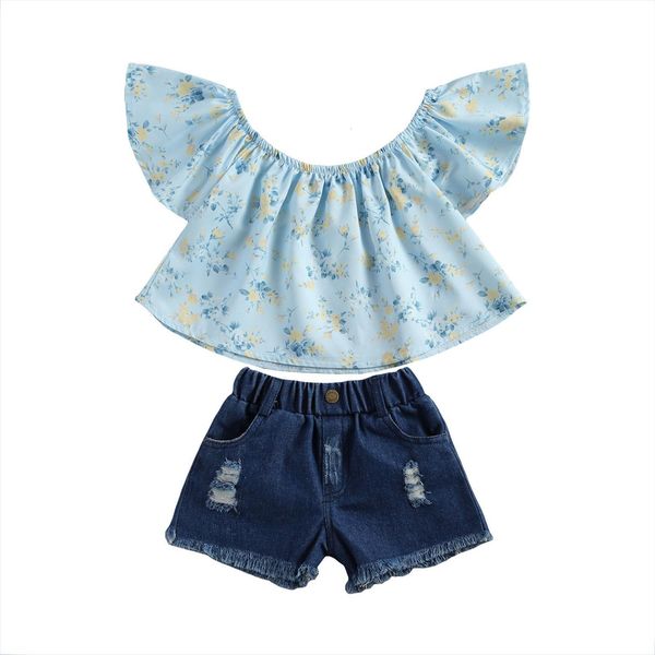 kid baby girls summer outfits, off shoulder floral print denim shorts 2pcs clothes set 1 6t, White
kid baby girls summer outfits, off shoulder floral print denim shorts 2pcs clothes set 1 6t, White