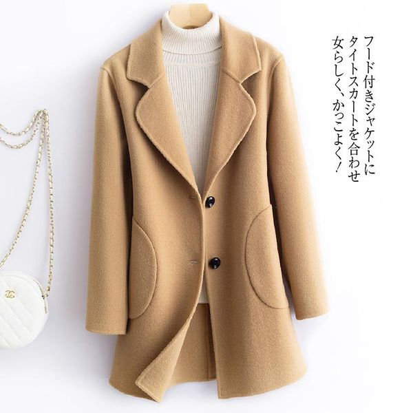 women's wool & blends sparsil 100% pure winter long coat solid color double-faced slim oats office lady elegant cashmerewarm thicken ja, Black
women's wool & blends sparsil 100% pure winter long coat solid color double-faced slim oats office lady elegant cashmerewarm thicken ja, Black