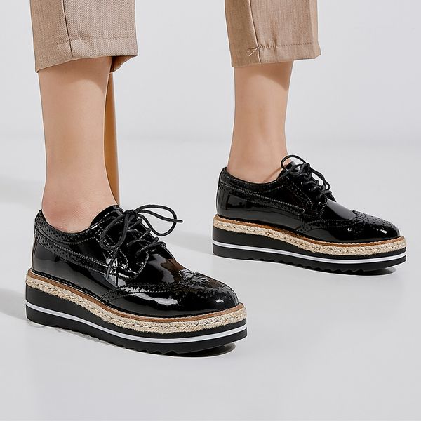 womens genuine leather carving british style lace-up platform flats oxfords round toe leisure comfortable brogues casual shoesdress shoes, Black
womens genuine leather carving british style lace-up platform flats oxfords round toe leisure comfortable brogues casual shoesdress shoes, Black