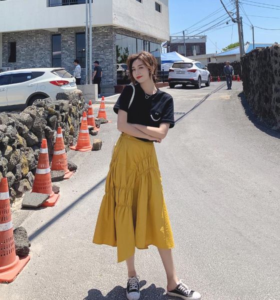 fashion ins 2021 spring summer women casual skirt high waist french irregular vantage female a-line pleated mid-calf skirt s96, Black
fashion ins 2021 spring summer women casual skirt high waist french irregular vantage female a-line pleated mid-calf skirt s96, Black