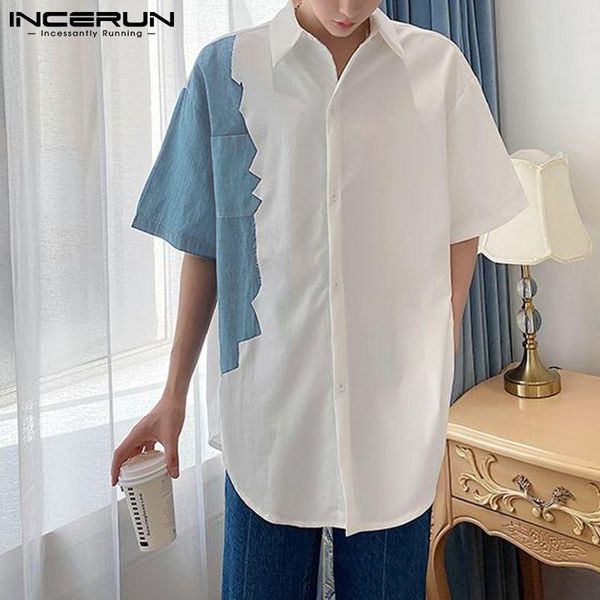 men's casual shirts short sleeve lapel neck blouse incerun men leisure patchwork korean style man printed button camisa streetwear 5xl, White;black
men's casual shirts short sleeve lapel neck blouse incerun men leisure patchwork korean style man printed button camisa streetwear 5xl, White;black