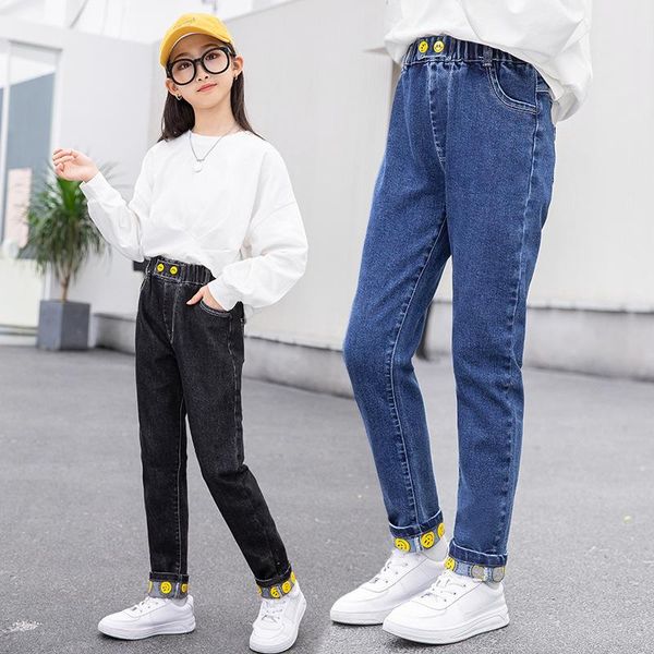 jeans elastic waist for girls korean fashion black blue color kids denim pants streetwear skinny trousers 2021
jeans elastic waist for girls korean fashion black blue color kids denim pants streetwear skinny trousers 2021