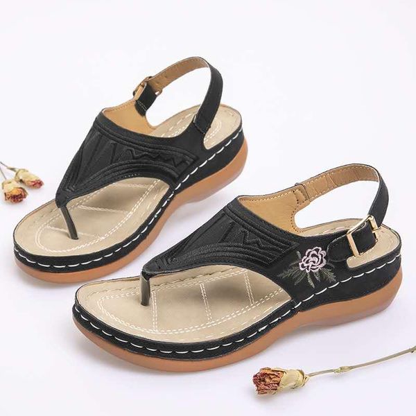 dress shoes women sandals 2021 summer flip flops fashion flower causal wedges embroidery toe ladies, Black
dress shoes women sandals 2021 summer flip flops fashion flower causal wedges embroidery toe ladies, Black