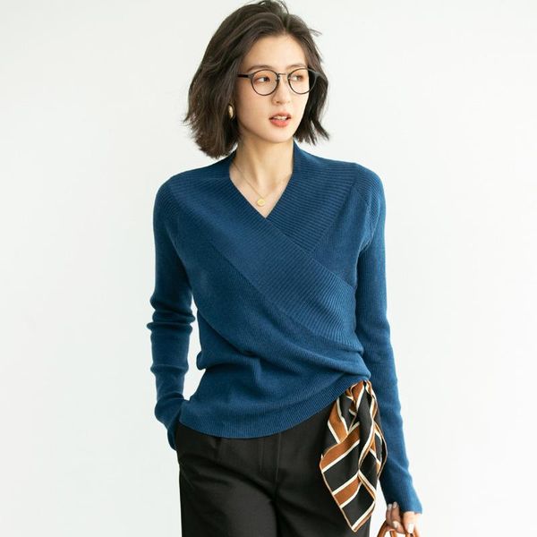 women's sweaters autumn and spring french style elegant v-neck wrapped slim wool blended knitted sweater women f5028, White;black
women's sweaters autumn and spring french style elegant v-neck wrapped slim wool blended knitted sweater women f5028, White;black