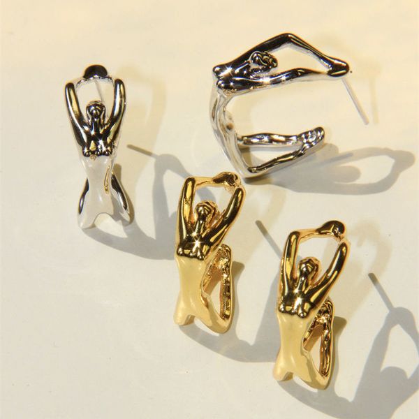 luxury london avant garde minority design fashion brand women's body line ballet art bending anti allergy earrings, Golden;silver
luxury london avant garde minority design fashion brand women's body line ballet art bending anti allergy earrings, Golden;silver