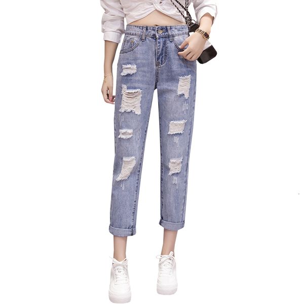 women's breech breeches with high waistline deniharem pants big female-sized hole jeans cowboy spring-size ankle-length y327 e9y9, Blue
women's breech breeches with high waistline deniharem pants big female-sized hole jeans cowboy spring-size ankle-length y327 e9y9, Blue