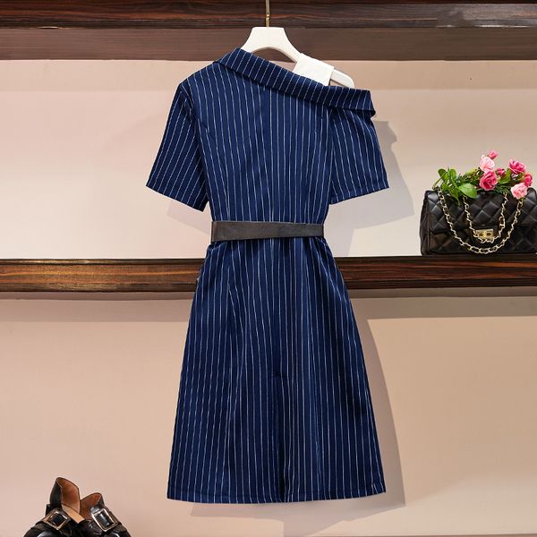 plus size l-5xl summer elegant woman stripe office prom party dress a short shoulder manga share dresses work az0a, Black;gray
plus size l-5xl summer elegant woman stripe office prom party dress a short shoulder manga share dresses work az0a, Black;gray