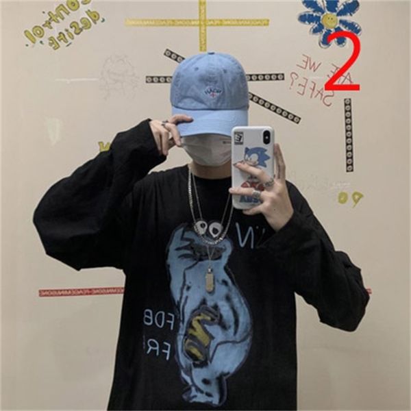 new 2021 autumn korean retro cartoon print long-sleeved t-shirt men's shirt 86zy, White;black
new 2021 autumn korean retro cartoon print long-sleeved t-shirt men's shirt 86zy, White;black