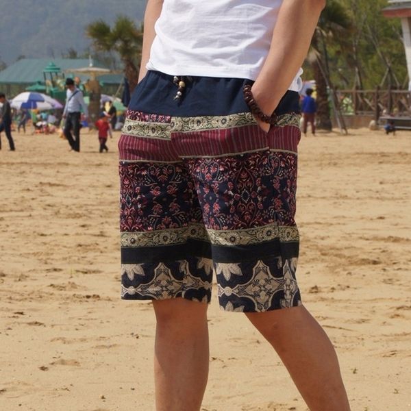 summer new men's bermuda shorts loose straight floral hawaiian casual linen short pants male brand 210316, White;black
summer new men's bermuda shorts loose straight floral hawaiian casual linen short pants male brand 210316, White;black