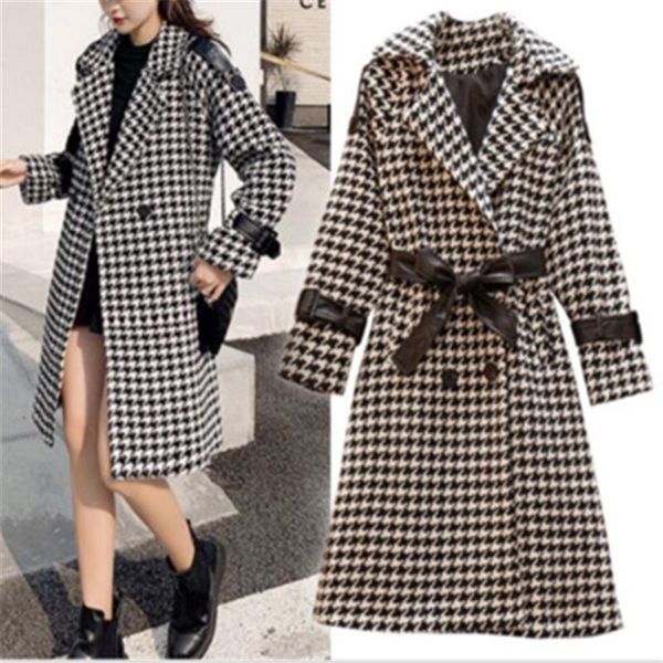 mid-length woolen coat women's autumn/winter 2021 fashion new large size houndstooth waist thick woolen coat trend 163, Black
mid-length woolen coat women's autumn/winter 2021 fashion new large size houndstooth waist thick woolen coat trend 163, Black