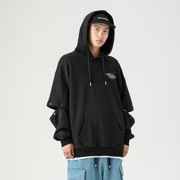 men's hoodies & sweatshirts 2021 autumn and winter hooded sweater men detachable sleeve design loose jacket, Black
men's hoodies & sweatshirts 2021 autumn and winter hooded sweater men detachable sleeve design loose jacket, Black