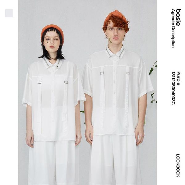 men's casual shirts bosie s shirt spring short-sleeved male couple simple wild loose tide 3038c, White;black
men's casual shirts bosie s shirt spring short-sleeved male couple simple wild loose tide 3038c, White;black