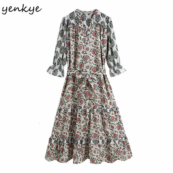 2021 new spring women vintage floral print midi female wrist sleeve v neck belt vestido mujer casual plus size es eva1, Black;gray
2021 new spring women vintage floral print midi female wrist sleeve v neck belt vestido mujer casual plus size es eva1, Black;gray