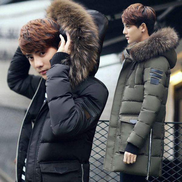 new style korean youth slim and thickened men's down jacket with big hair collar, Black;brown
new style korean youth slim and thickened men's down jacket with big hair collar, Black;brown