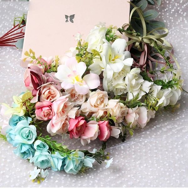 fashion women bride flowers headband mexican style rose flower crown hairband ladies ribbon beach hair accessories headband, Silver
fashion women bride flowers headband mexican style rose flower crown hairband ladies ribbon beach hair accessories headband, Silver