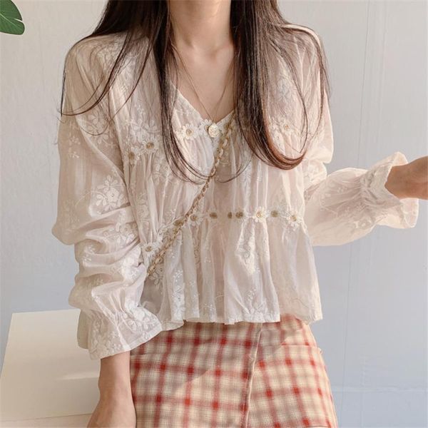 women's blouses & shirts japan style mori girl sweet floral embroidery white lace cotton shirt long sleeve women v-neck female casual
women's blouses & shirts japan style mori girl sweet floral embroidery white lace cotton shirt long sleeve women v-neck female casual