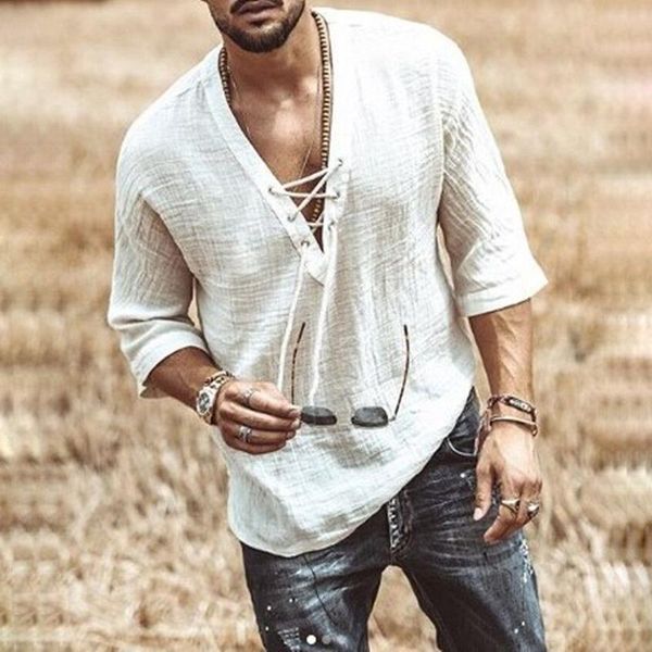 men's casual shirts mens spring summer shirt short sleeve cotton linen men loose collar button vintage v-neck male chemise homme, White;black
men's casual shirts mens spring summer shirt short sleeve cotton linen men loose collar button vintage v-neck male chemise homme, White;black