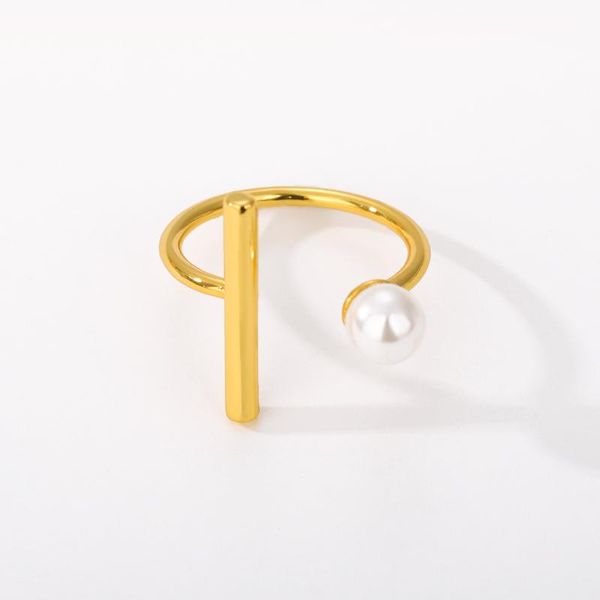 cluster rings simple classic pearl ring geometric opening stainless steel adjustable woman's trendy luxury charm jewelry accessories, Golden;silver
cluster rings simple classic pearl ring geometric opening stainless steel adjustable woman's trendy luxury charm jewelry accessories, Golden;silver