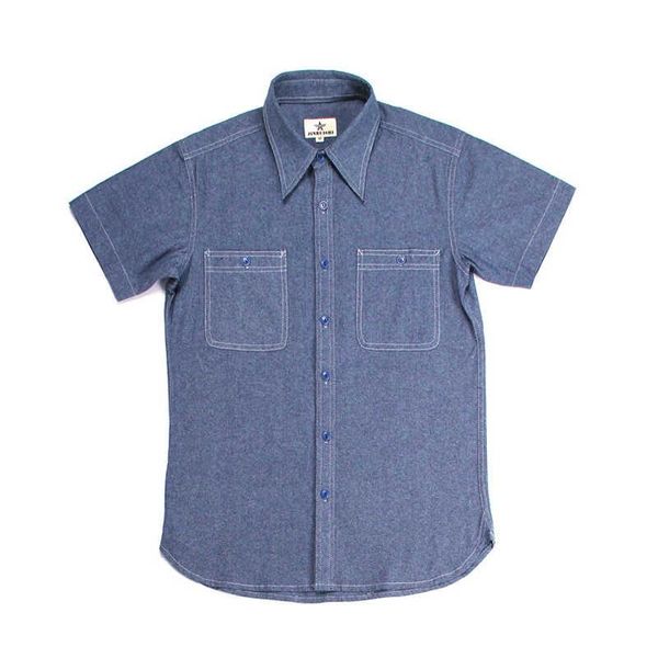 men's casual shirts repro us navy vintage chambray short sleeve workwear light blue, White;black
men's casual shirts repro us navy vintage chambray short sleeve workwear light blue, White;black