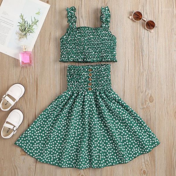 clothing sets product girl suit 2021 floral print sleeveless sling flower pleated big skirt two-piece, White
clothing sets product girl suit 2021 floral print sleeveless sling flower pleated big skirt two-piece, White