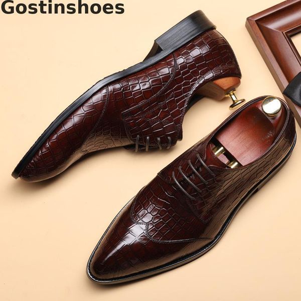 dress shoes spring autumn fashion men leather black brown lace-up genuine formal derby pointed crocodile printed
dress shoes spring autumn fashion men leather black brown lace-up genuine formal derby pointed crocodile printed