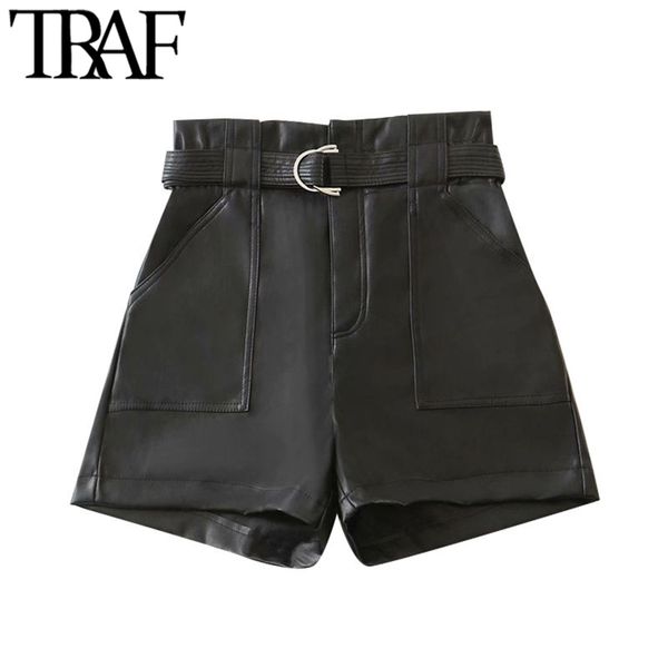 traf women chic fashion with belt faux leather shorts vitnage high waist zipper fly pockets female short pants mujer 210724, White;black
traf women chic fashion with belt faux leather shorts vitnage high waist zipper fly pockets female short pants mujer 210724, White;black