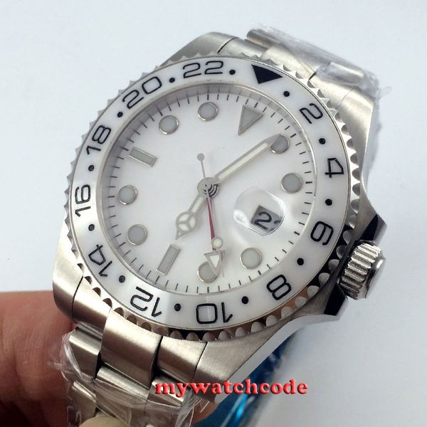 43 mm bliger white dial gmt ceramic bezel sapphire glass automatic mens watch 480, Slivery;brown
43 mm bliger white dial gmt ceramic bezel sapphire glass automatic mens watch 480, Slivery;brown