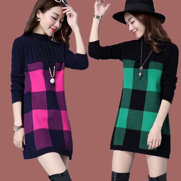 casual dresses autumn winter sweater dress fashion plus size slim pullover knitted women stitching warm cashmere sweaters, Black;gray
casual dresses autumn winter sweater dress fashion plus size slim pullover knitted women stitching warm cashmere sweaters, Black;gray