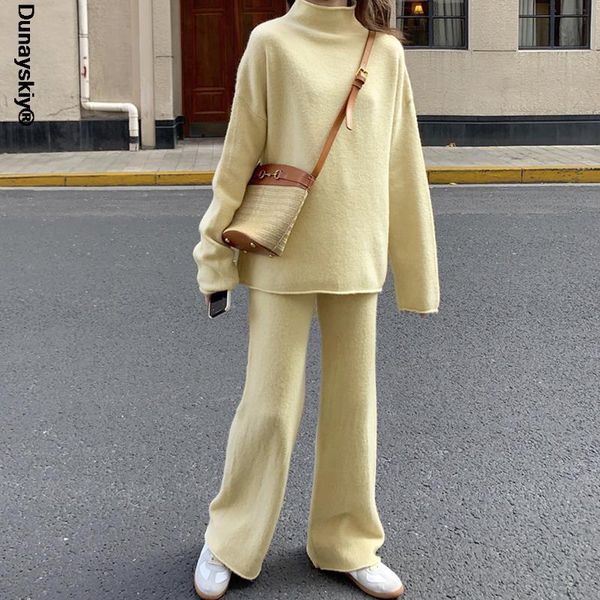 women's two piece pants knitted tracksuit suit spring winter 2 set women pullover turtleneck sweater 2021 korean, White
women's two piece pants knitted tracksuit suit spring winter 2 set women pullover turtleneck sweater 2021 korean, White