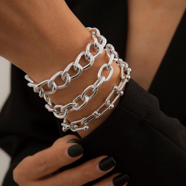 charm bracelets gothic link chain chunky thick curb wrist bangles for women men jewelry wedding party gift, Golden;silver
charm bracelets gothic link chain chunky thick curb wrist bangles for women men jewelry wedding party gift, Golden;silver