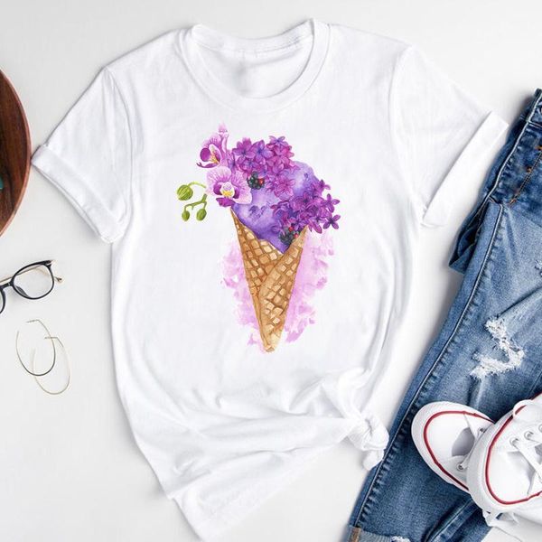 women's t-shirt women graphic cartoon ice floral flower beach short sleeve summer fashion print female clothes tees tshirt, White
women's t-shirt women graphic cartoon ice floral flower beach short sleeve summer fashion print female clothes tees tshirt, White