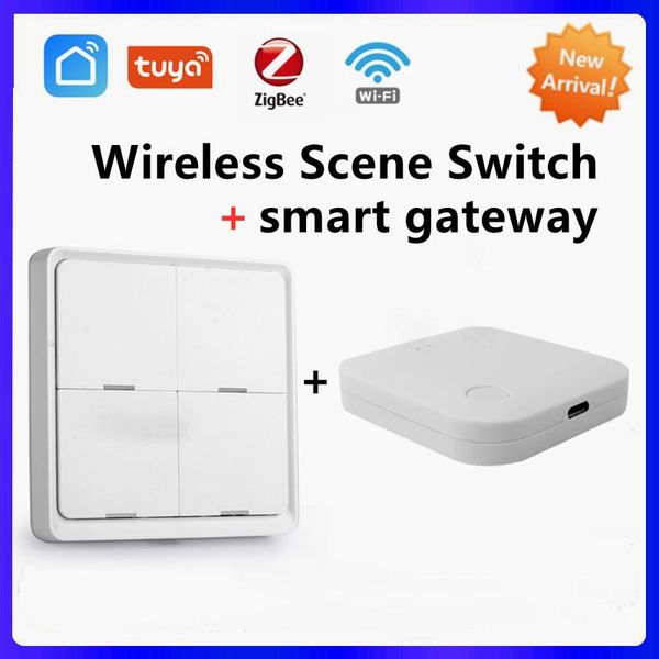 smart home control 4 gang tuya zigbee wall switch 4-way panel scene button life app remote control+wifi gateway
smart home control 4 gang tuya zigbee wall switch 4-way panel scene button life app remote control+wifi gateway