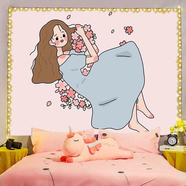 tapestries kawaii home decor wall hanging tapestry anime girl bedroom background room cute fashion