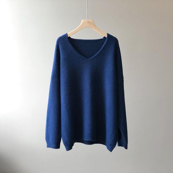 2021 autumn v-neck long sleeve loose style women warm sweater pure color winter pullovers pull femme, White;black
2021 autumn v-neck long sleeve loose style women warm sweater pure color winter pullovers pull femme, White;black