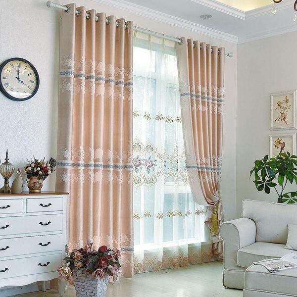 peony embossed yarn-dyed jacquard curtain cloth living room bedroom curtain