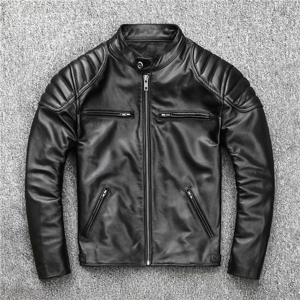 men's leather & faux special offer genuine cowhide jacket head layer motorcycle stand-up collar youth, Black
men's leather & faux special offer genuine cowhide jacket head layer motorcycle stand-up collar youth, Black