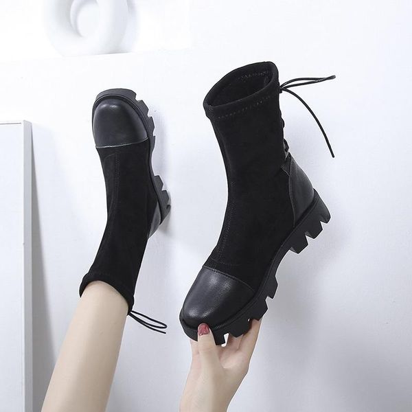 white ankle boots women's shoes platform boots women flat heel round toe lace up luxury designer winter footwear low, Black
white ankle boots women's shoes platform boots women flat heel round toe lace up luxury designer winter footwear low, Black