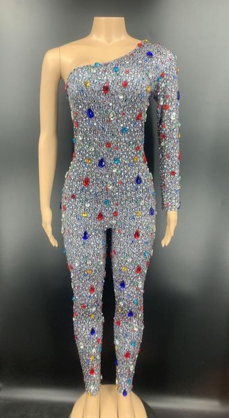 women stage multi-color glass rhinestones jumpsuit women birthday celebrate one sleeve outfit nightclub bar singer jumpsuit, Black;red
women stage multi-color glass rhinestones jumpsuit women birthday celebrate one sleeve outfit nightclub bar singer jumpsuit, Black;red
